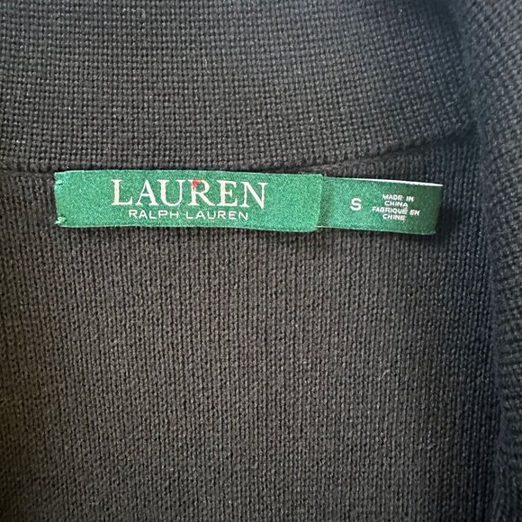 Lauren Ralph Lauren Sweater-Knit Blazer SzS Combed Black Crest Button Y2K Preppy - Picture 5 of 9